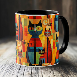 Niedliche glückliche Katzen Kaffeetasse