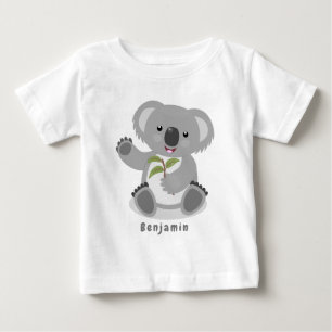 Niedliche glückliche koala schwingende Cartoon-Abb Baby T-shirt