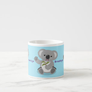 Niedliche glückliche koala schwingende Cartoon-Abb Espressotasse