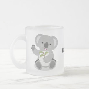 Niedliche glückliche koala schwingende Cartoon-Abb Mattglastasse