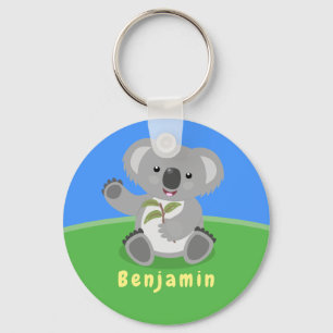 Niedliche glückliche koala schwingende Cartoon-Abb Schlüsselanhänger