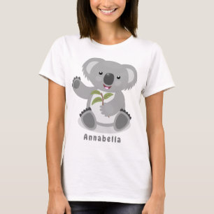 Niedliche glückliche koala schwingende Cartoon-Abb T-Shirt