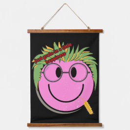 NIEDLICHE GLÜCKLICHE MENSCHEN! WANDTEPPICH MIT HOLZRAHMEN