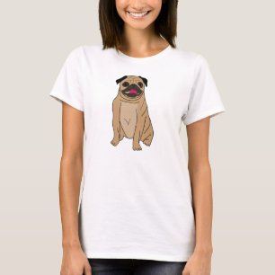 Niedliche glückliche Mopsillustration T-Shirt