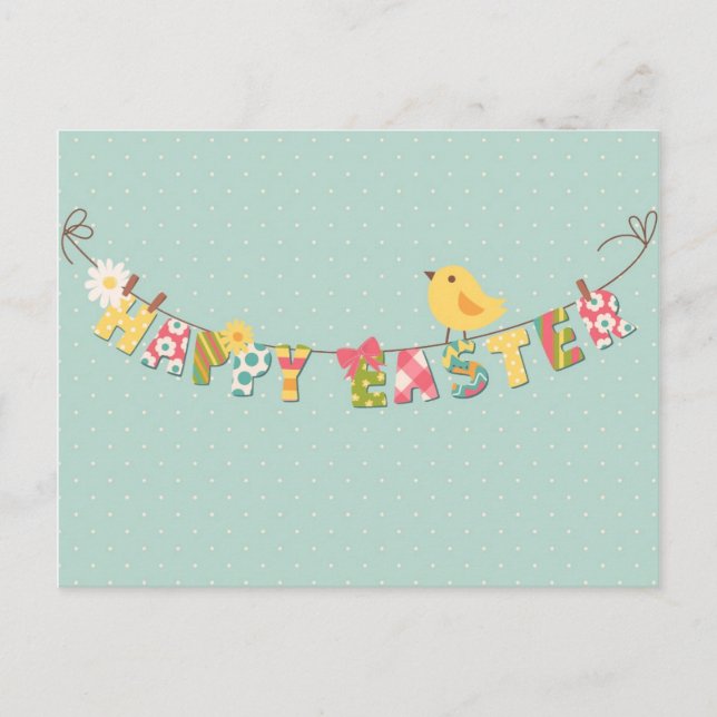 Niedliche glückliche Ostern-Karte Feiertagspostkarte (Vorderseite)