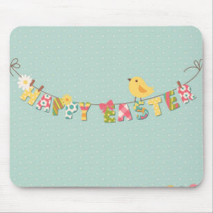 Niedliche glückliche Ostern-Karte Mousepad