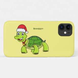 Niedliche glückliche Schildkröte mit Weihnachtsman Case-Mate iPhone Hülle