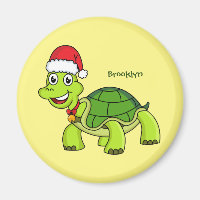 Niedliche glückliche Schildkröte mit Weihnachtsman