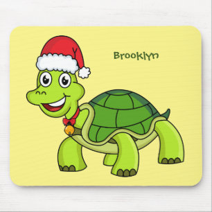 Niedliche glückliche Schildkröte mit Weihnachtsman Mousepad