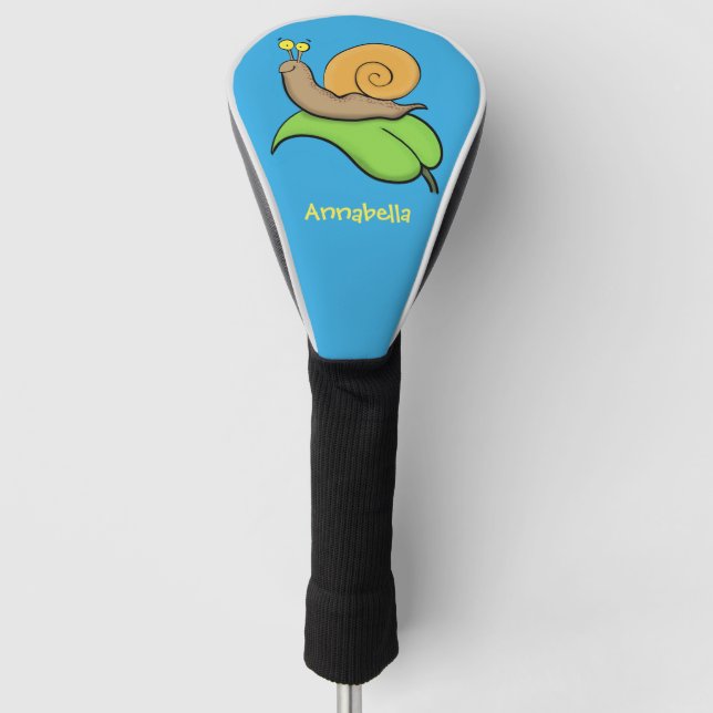 Niedliche, glückliche Schnecke auf einer Cartoon-I Golf Headcover (Vorderseite)