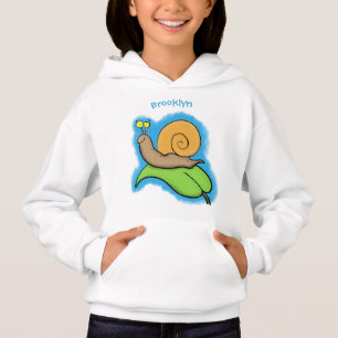 Niedliche, glückliche Schnecke auf einer Cartoon-I Hoodie