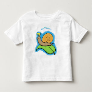 Niedliche, glückliche Schnecke auf einer Cartoon-I Kleinkind T-shirt