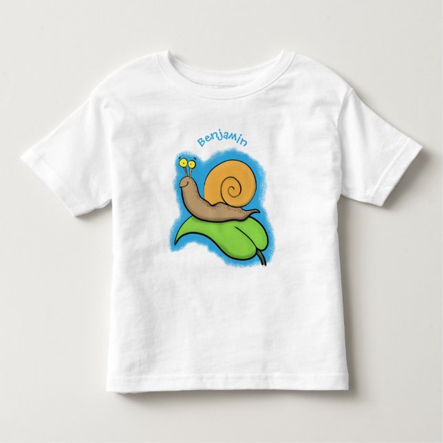 Niedliche, glückliche Schnecke auf einer Cartoon-I Kleinkind T-shirt (Vorderseite)