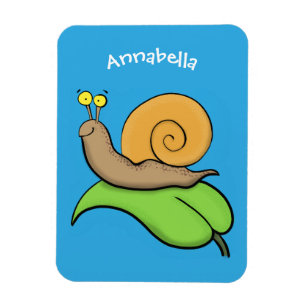 Niedliche, glückliche Schnecke auf einer Cartoon-I Magnet