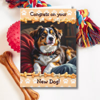 Niedliche Glückwunsch auf Ihrem neuen Hund