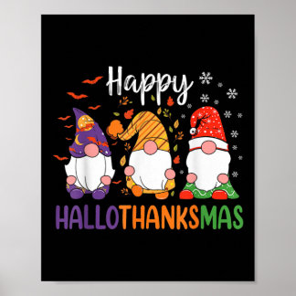 Niedliche Gnome fallen Halloween Girls Happy Hallo Poster
