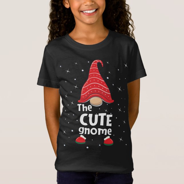 Niedliche Gnome Familie passt Weihnachten Funny Ge T-Shirt (Vorderseite)