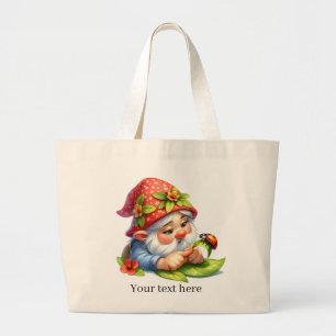 Niedliche Gnome-Gärtnern Große Jumbo Stoffbeutel