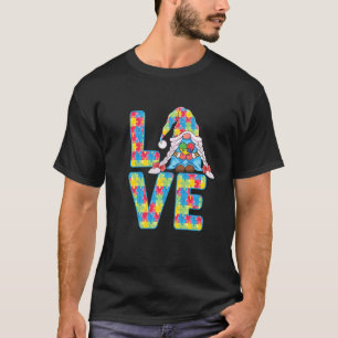 Niedliche Gnome mit Puzzle-Liebe und Support Autis T-Shirt