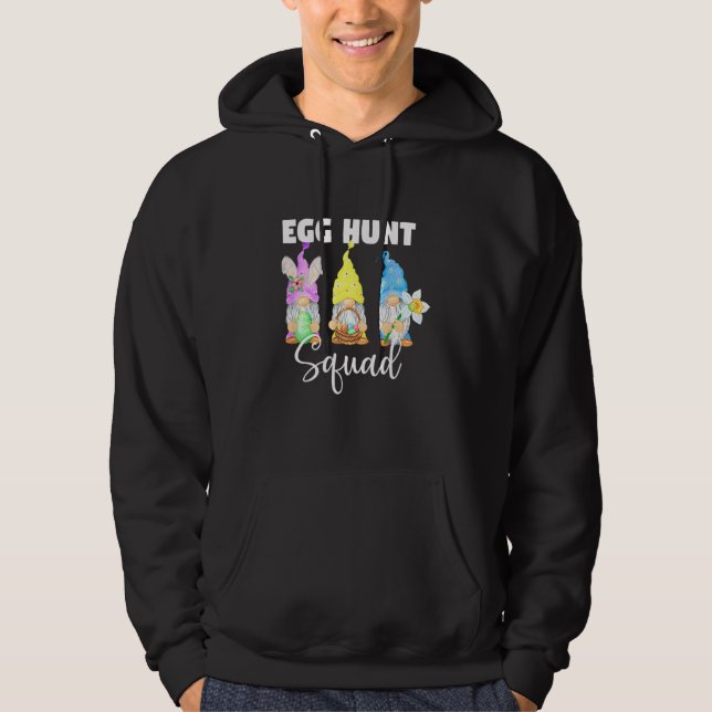 Niedliche Gnome Ostereier Hunt Squad Osterhase Hoodie (Vorderseite)
