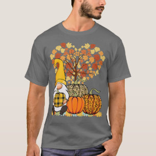 Niedliche Gnome Pumpkins Herbstfallen Gelbleder-Lü T-Shirt