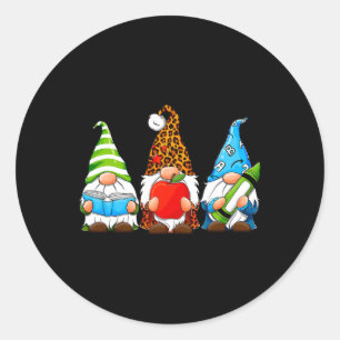 Niedliche Gnome Schüler lernen Spaß beim T-Shirt Runder Aufkleber