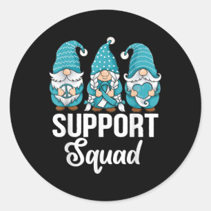 Niedliche Gnome unterstützen Squad Survivor Gebärm Runder Aufkleber