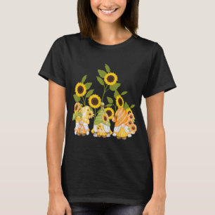 niedliche Gnomen Sonnenblumen Garten Frauen Sommer T-Shirt