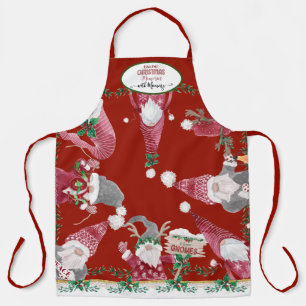 Niedliche Gnomes Backen Weihnachtsfeiern Erinnerun Schürze