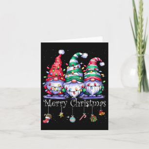 Niedliche Gnomes Frohe Weihnachtsfamilie Gnome Xma Karte