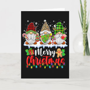 Niedliche Gnomes Frohe Weihnachtsfamilie Gnome Xma Karte