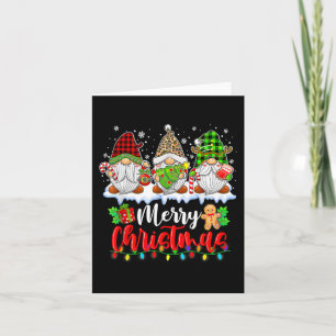 Niedliche Gnomes Frohe Weihnachtsfamilie Gnome Xma Karte