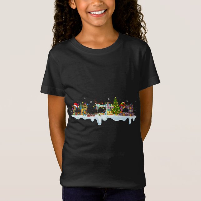 Niedliche Gnomes Nähmaschinen Weihnachtsbaum Nähen T-Shirt (Vorderseite)