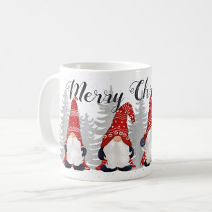 Niedliche Gnomes Red Hats Frohe Weihnachtsschrift  Kaffeetasse