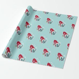 Niedliche Gnomes Schneeflocken Frohe Weihnachten Geschenkpapier