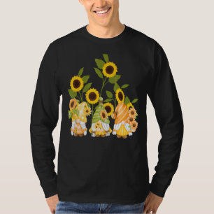 Niedliche Gnomes Sonnenblumen Garten Frauen Sommer T-Shirt
