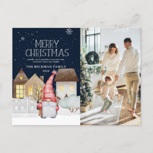 Niedliche Gnomes Winterschnee Frohe Weihnachten Fo