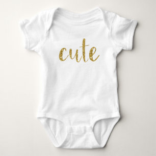 "Niedliche" Gold Typografie Baby Girl Stylish Chic Strampler
