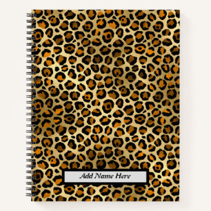 Niedliche Gold- und Black Leopard-Printwerbung Notizbuch