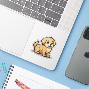 Niedliche Golden Retriever Puppy Sticker - Big Eye