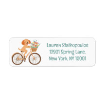 Niedliche Goldendoodle Dog Biking Spring Blumen