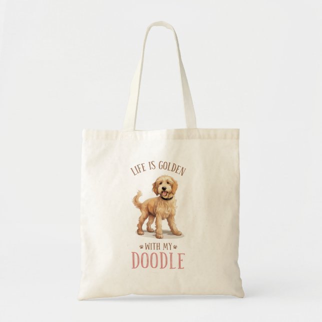 Niedliche Goldendoodle Dog Tote Bag Tragetasche (Vorne)