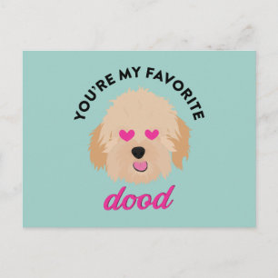 Niedliche Goldendoodle-Valentintagskarte Feiertagspostkarte