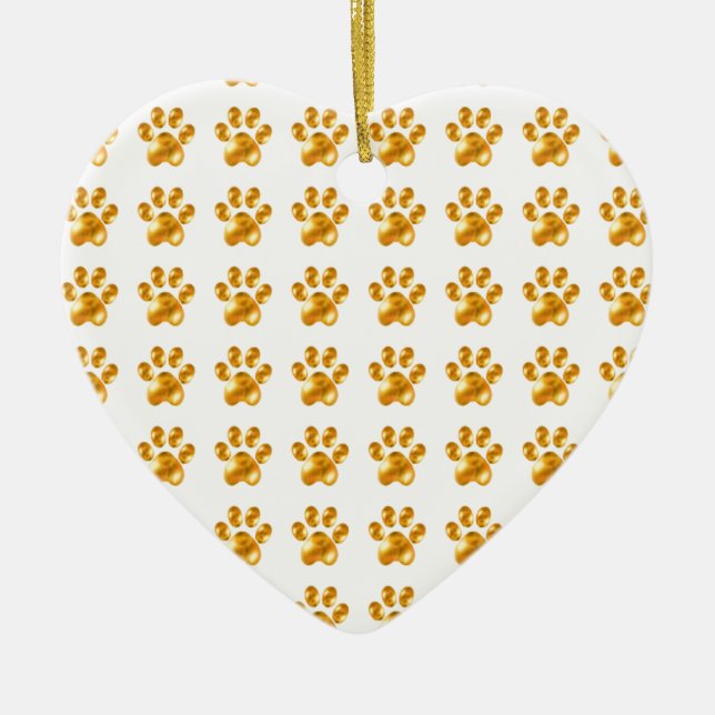 Niedliche goldene Paws Keramikornament (Vorne)