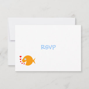 Niedliche Goldfish & Hearts Beach Wedding RSVP Car