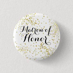 Niedliche GoldGlitzer-Matrone des Ehrenknopfes Button