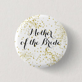 Niedliche GoldGlitzer-Mutter des Braut-Knopfes Button