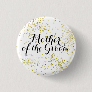 Niedliche GoldGlitzer-Mutter des Bräutigam-Knopfe Button