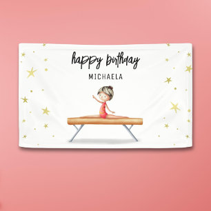 Niedliche Goldgymnastik-Bilanz Geburtstag Banner