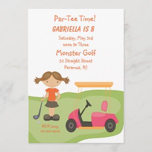 Niedliche Golf Girls Party Einladung